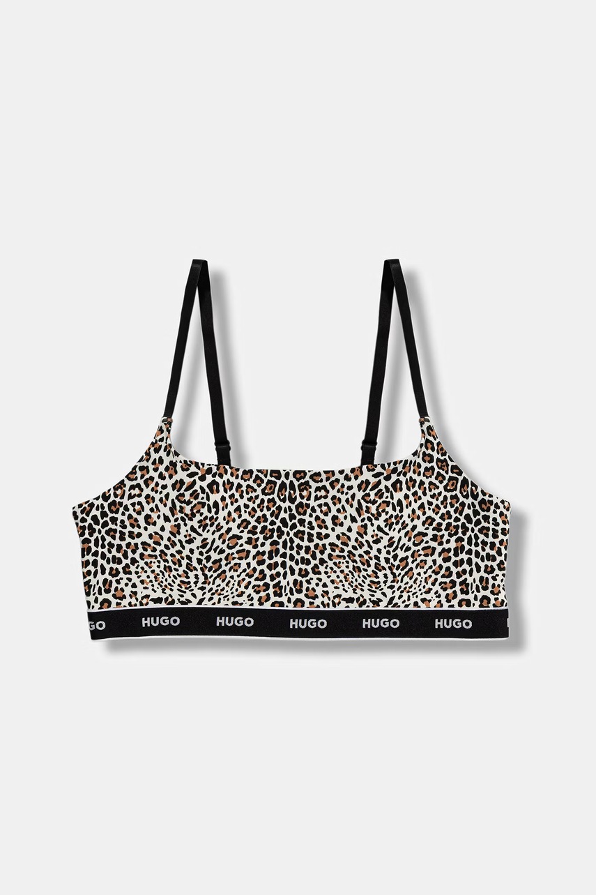 HUGO braletka bavlnená s elastanom TWIN BRALETTE DESIGN