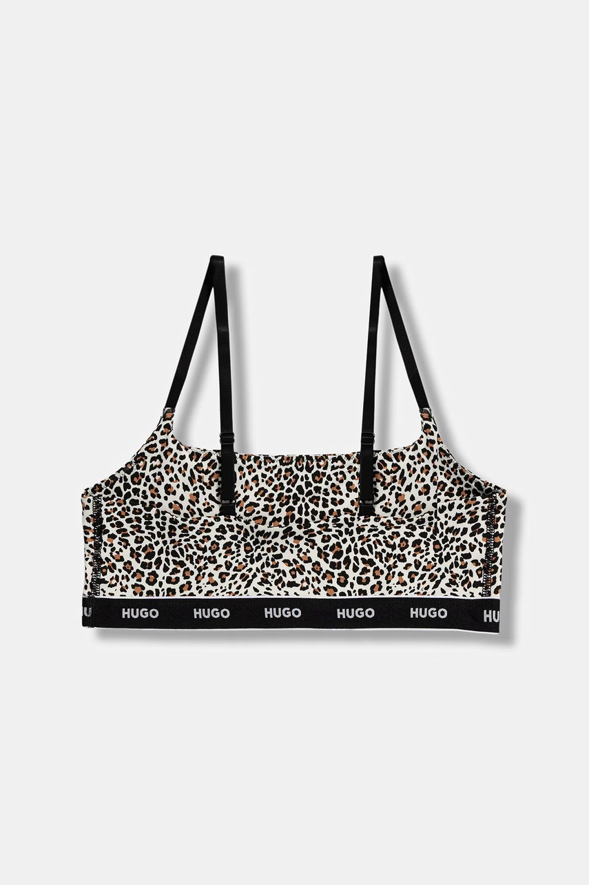 HUGO braletka bavlnená s elastanom TWIN BRALETTE DESIGN