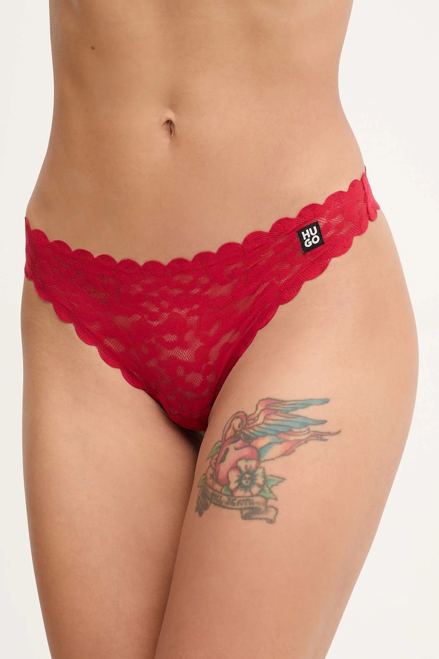 HUGO tanga culoarea rosu, transparent, 50545725