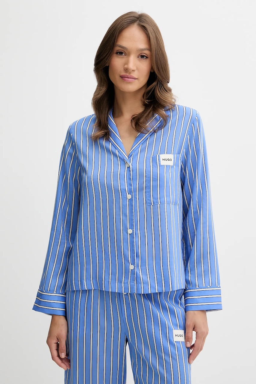 HUGO cămașă de pijama culoarea violet, 50544173