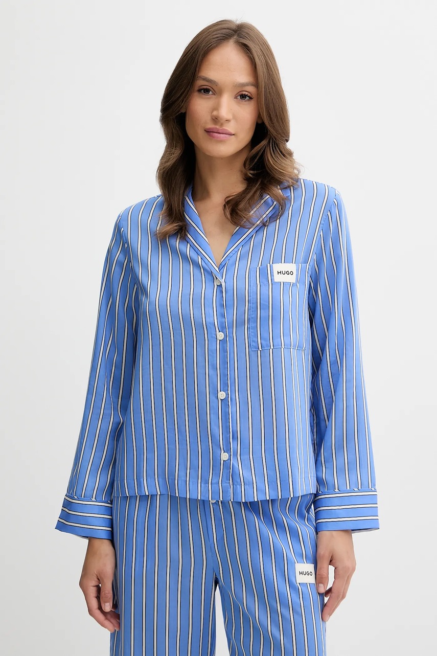 HUGO cămașă de pijama KLEO_SHIRT culoarea violet, 50544173