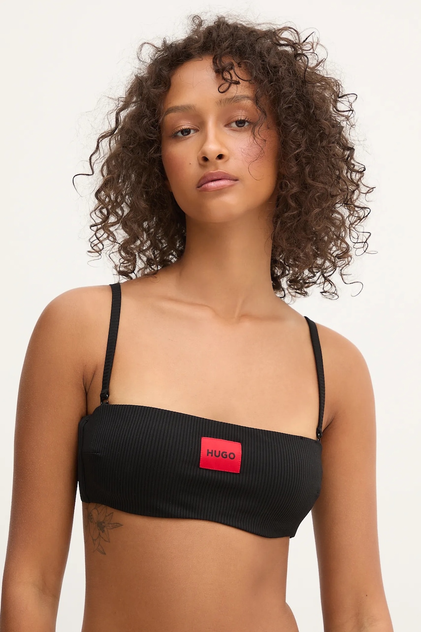HUGO sutien de baie culoarea negru, cupa usor rigidizata, 50545483