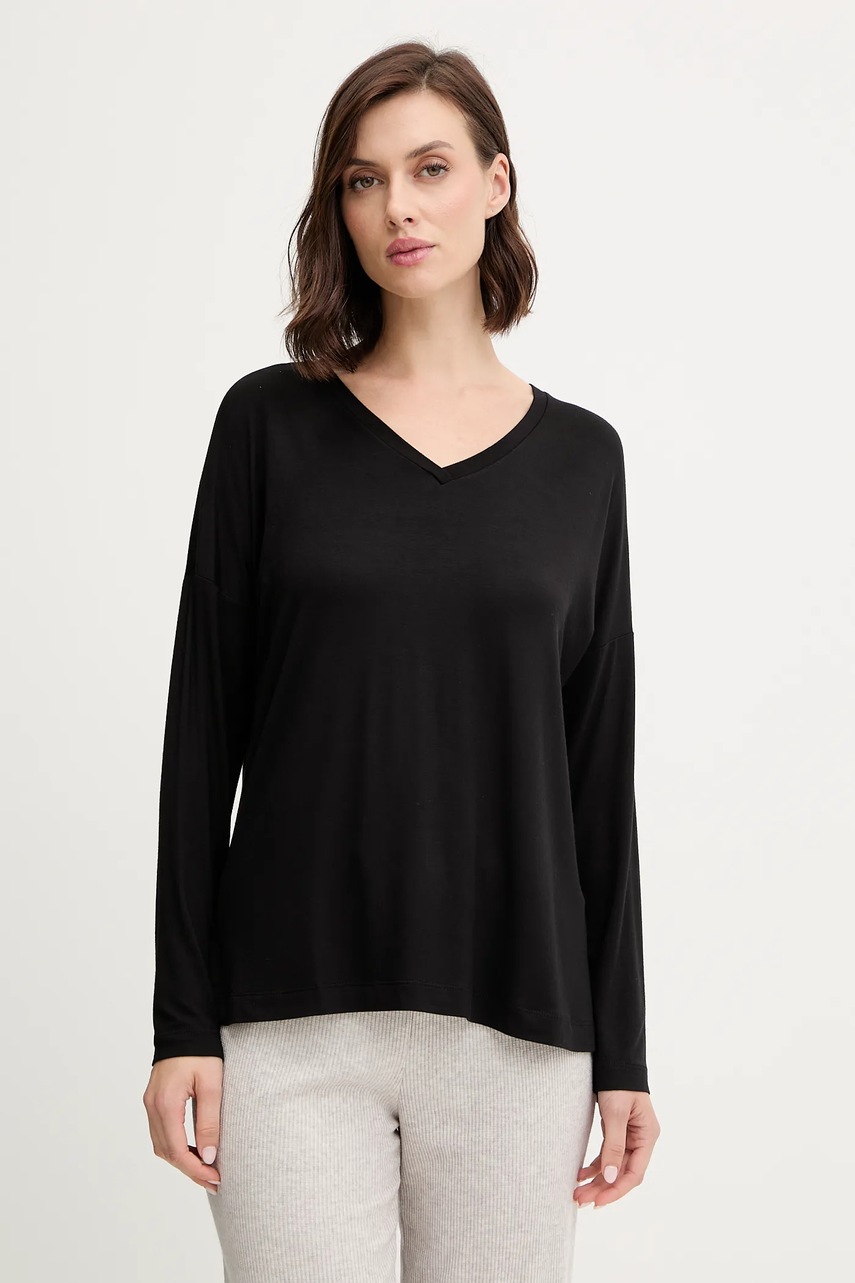 Chantelle longsleeve de pijama LORAINE culoarea verde, FNALJ0