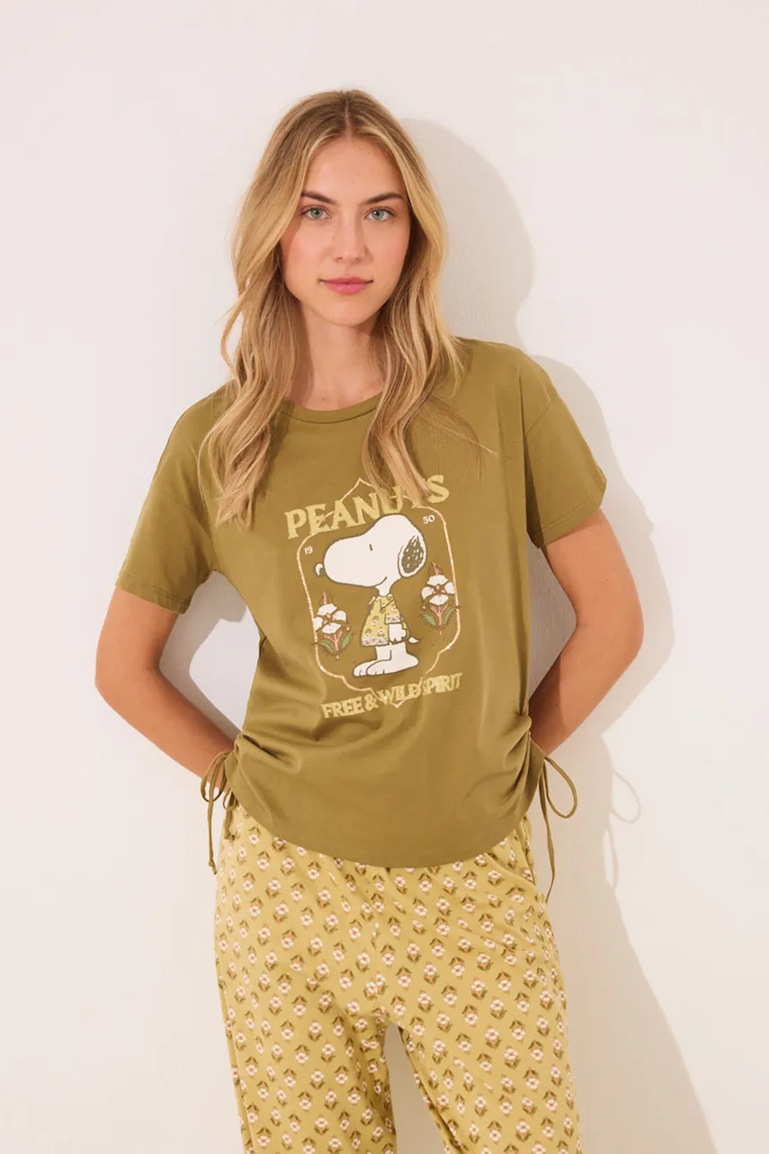 Хлопковая пижама womensecret SNOOPY цвет зелёный 3139904 Хлопковая пижама womensecret SNOOPY цвет зелёный 3139904