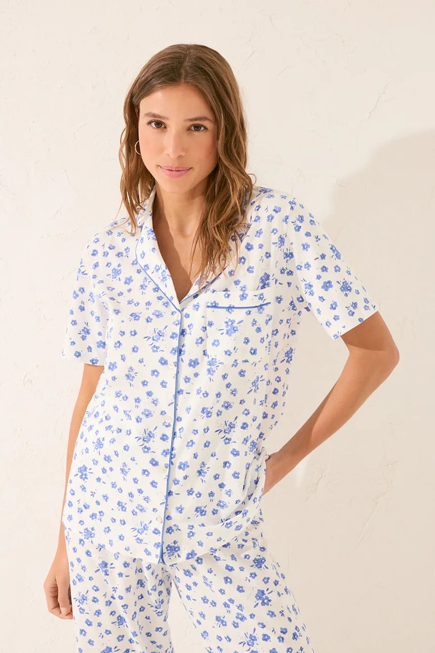 Levně Bavlněné pyžamo women'secret dámské, bílá barva, bavlněné, 3139889