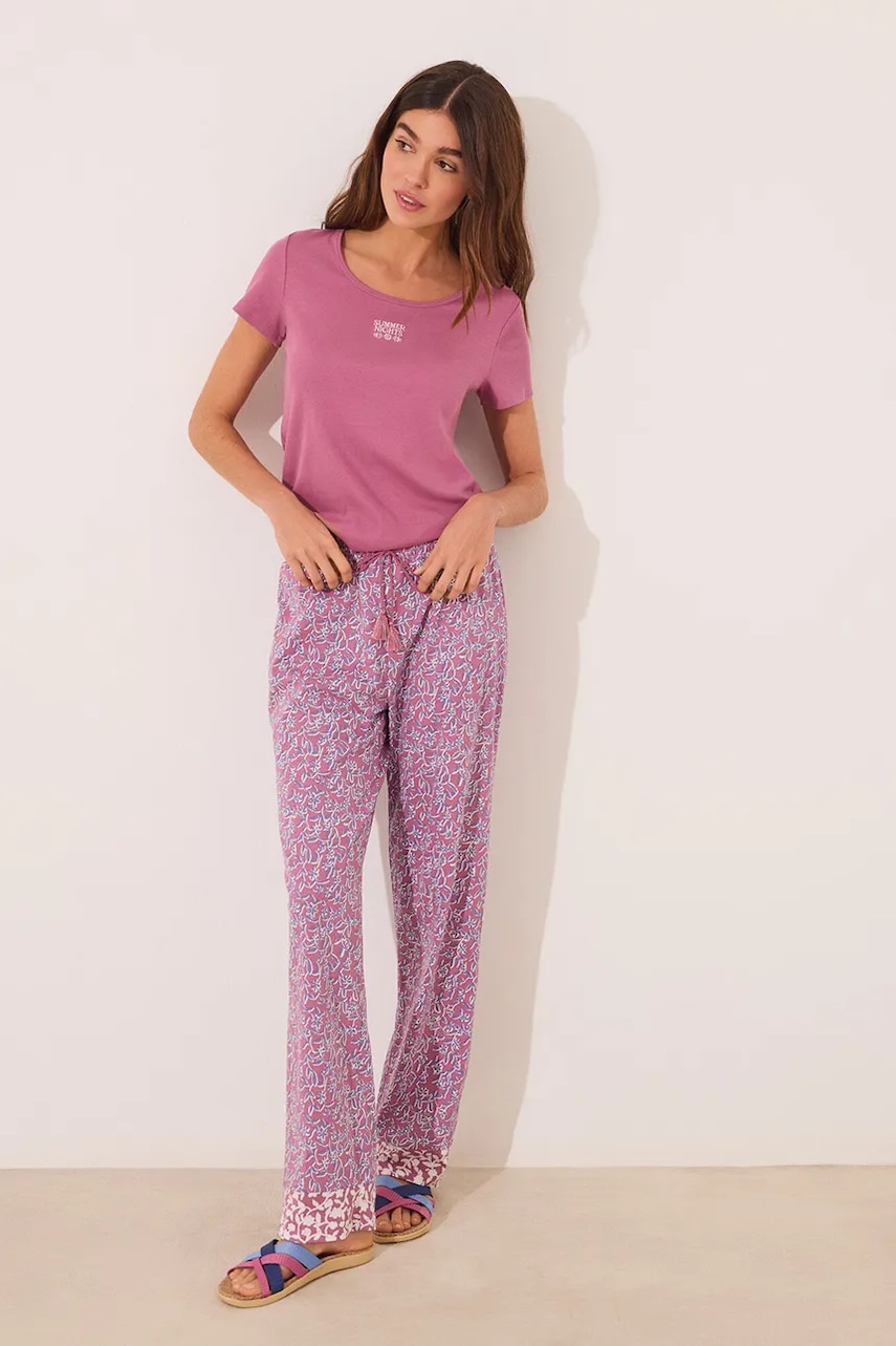 women'secret pijama culoarea roz, bumbac, 3599201