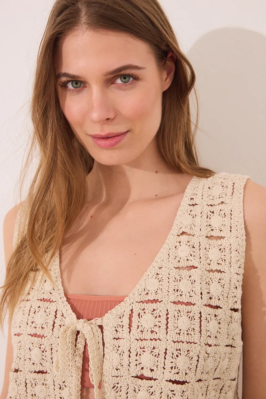 Хлопковая жилетка womensecret цвет коричневый лёгкое 3149938