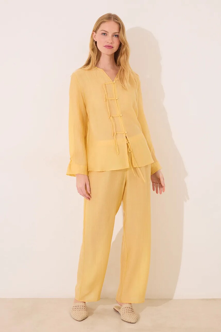Levně Pyžamo women'secret dámské, žlutá barva, 2549786