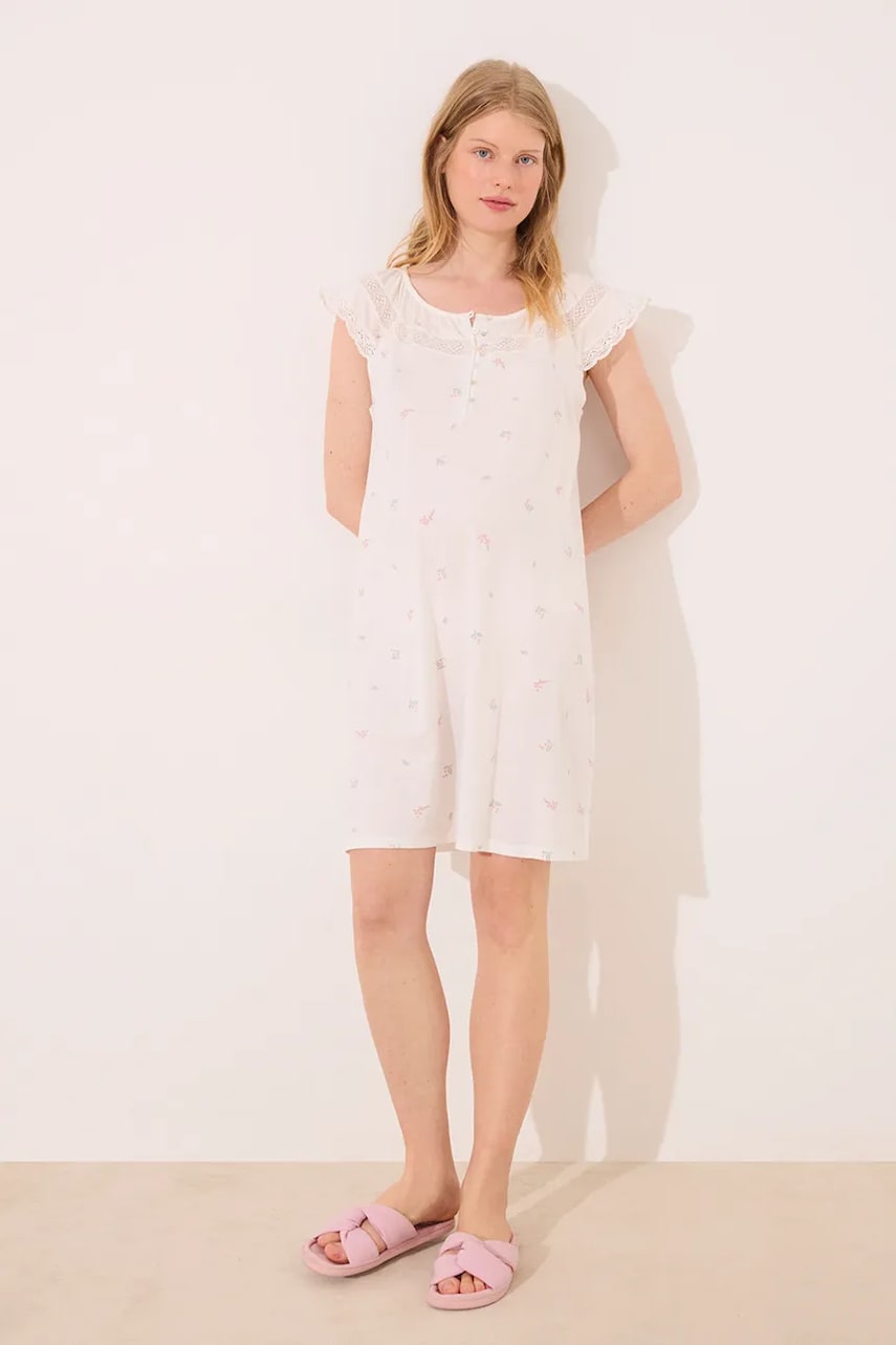 Levně Noční košilka women'secret dámská, bílá barva, 3639176