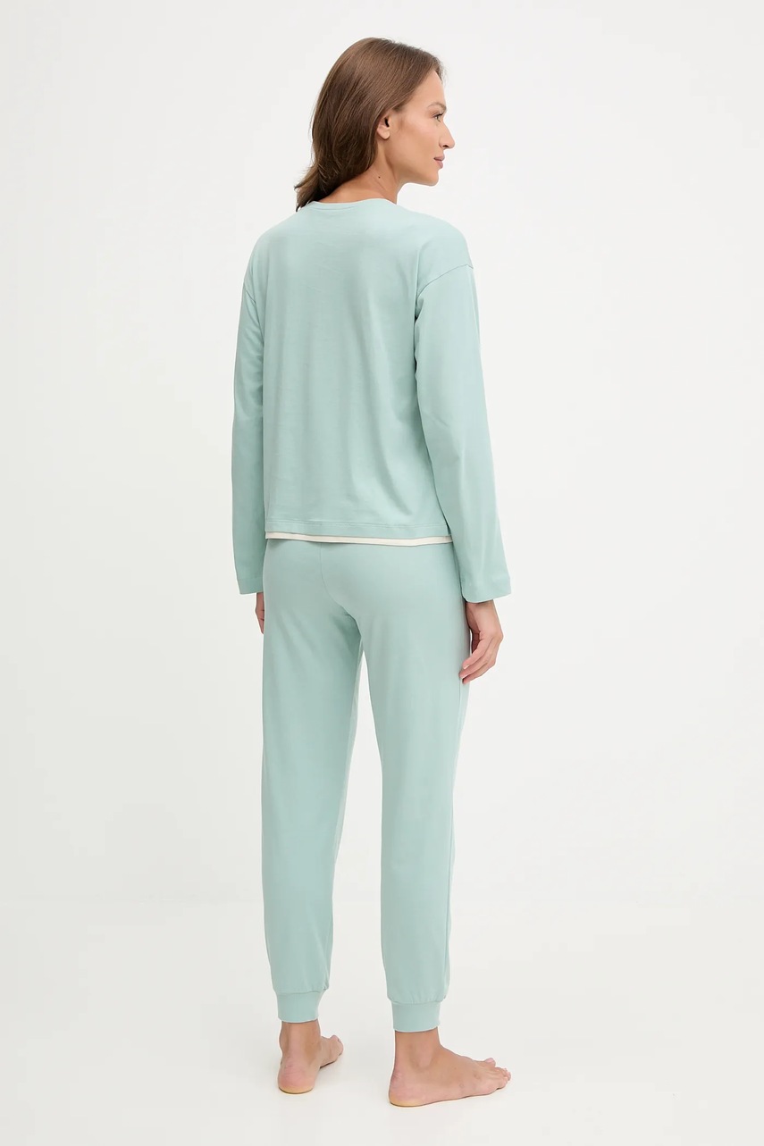 Хлопковая пижама United Colors of Benetton цвет бирюзовый хлопковое 30963P049