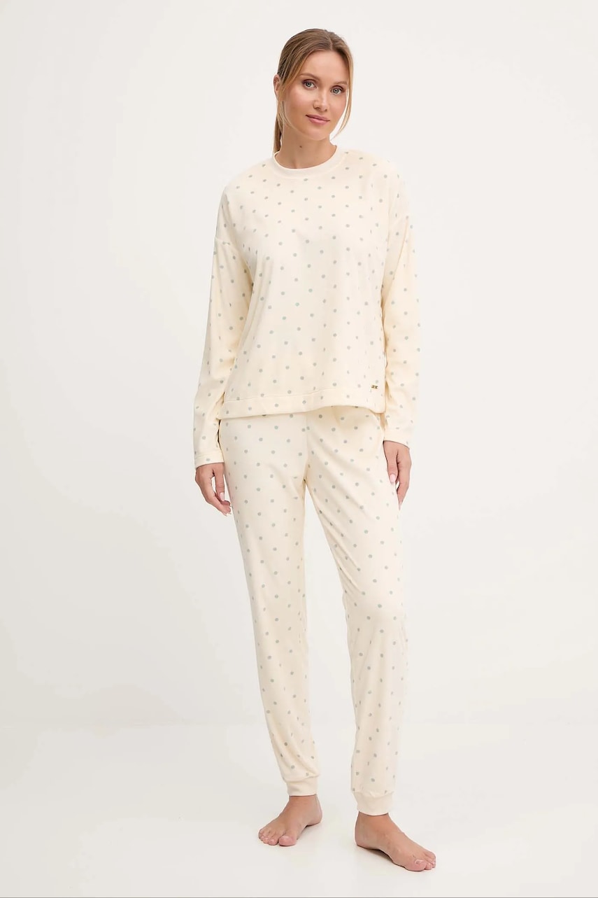 United Colors of Benetton pijama culoarea bej, 31UX3P046