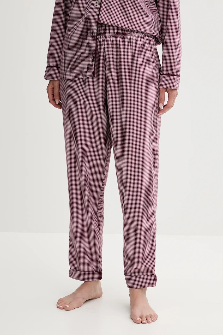 United Colors of Benetton pantaloni de plajă din bumbac culoarea bordo, bumbac, 4MYG3F00M