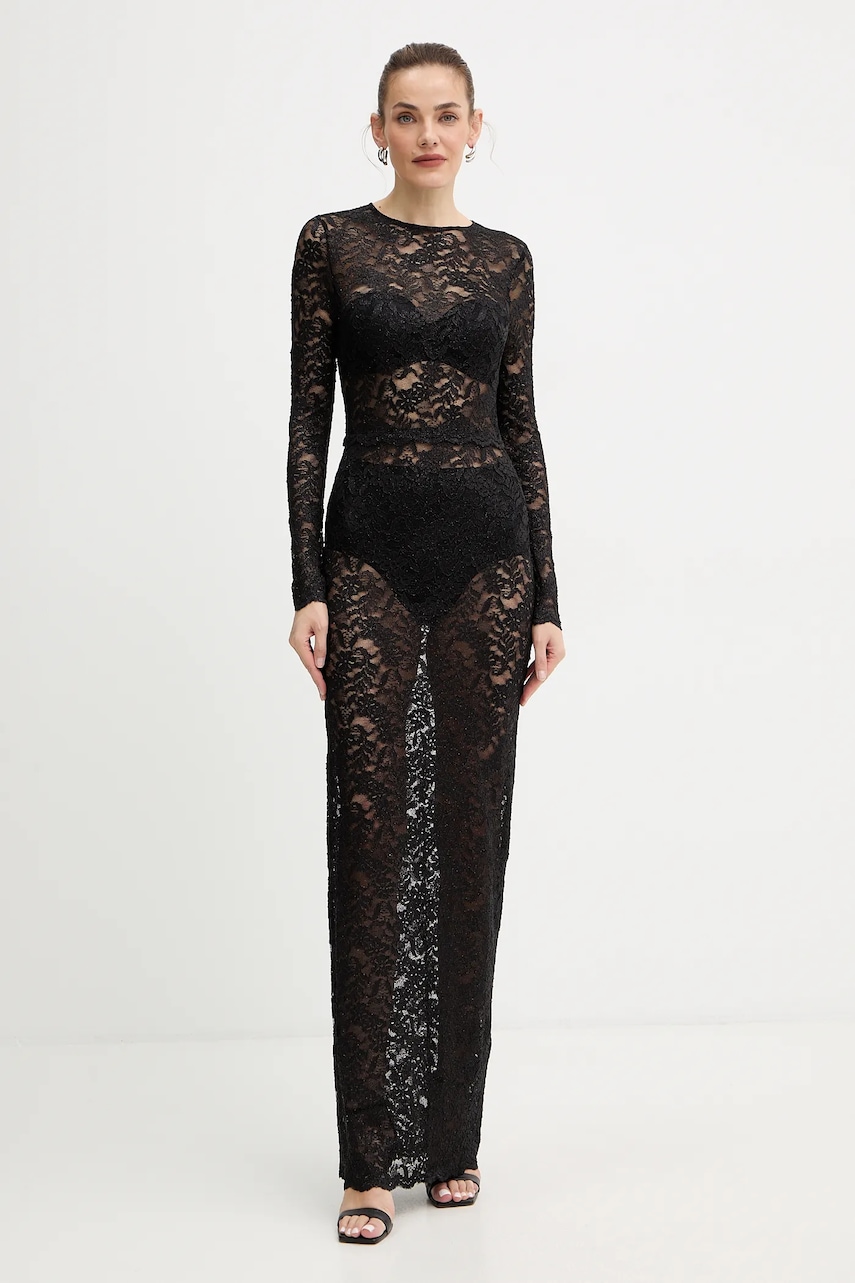 Levně Šaty Guess SIENNA černá barva, maxi, přiléhavé, O5BK01 K1820