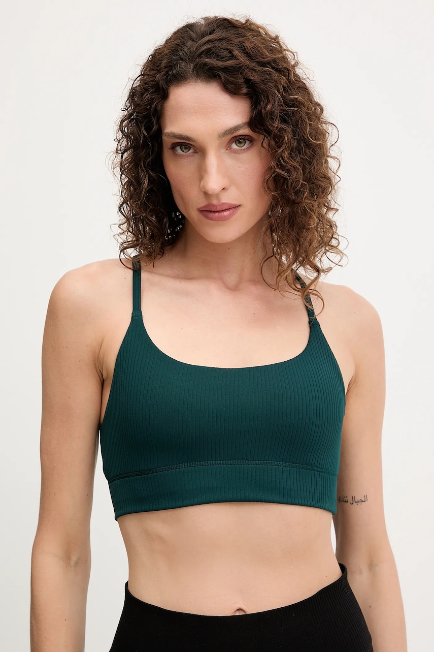 adidas Performance sutien sport All Me culoarea verde, uni, JL5543