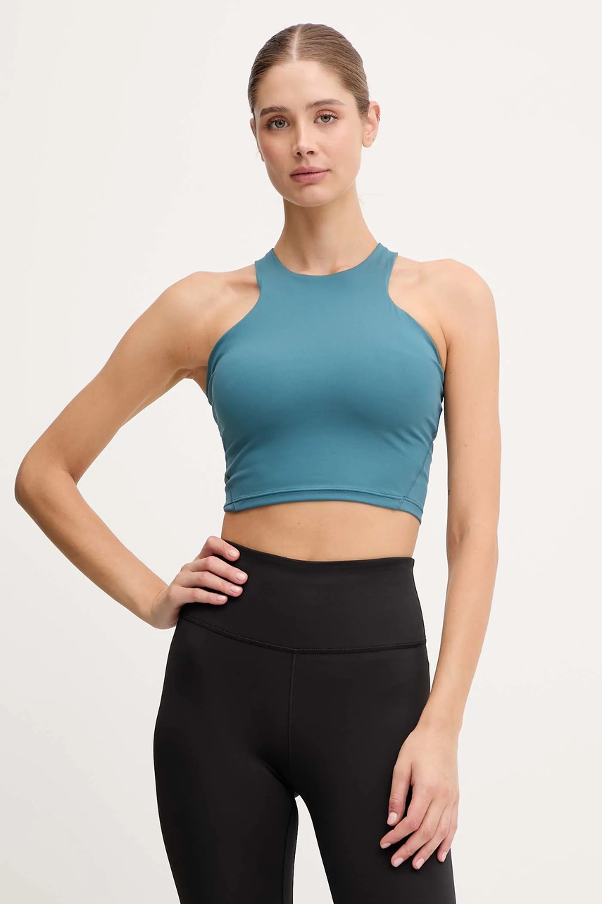 The North Face sutien sport Refina culoarea verde, uni, NF0A896ABQ51