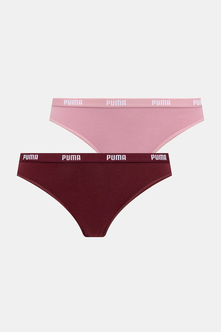 Puma chiloți 2-pack culoarea bordo, 907847