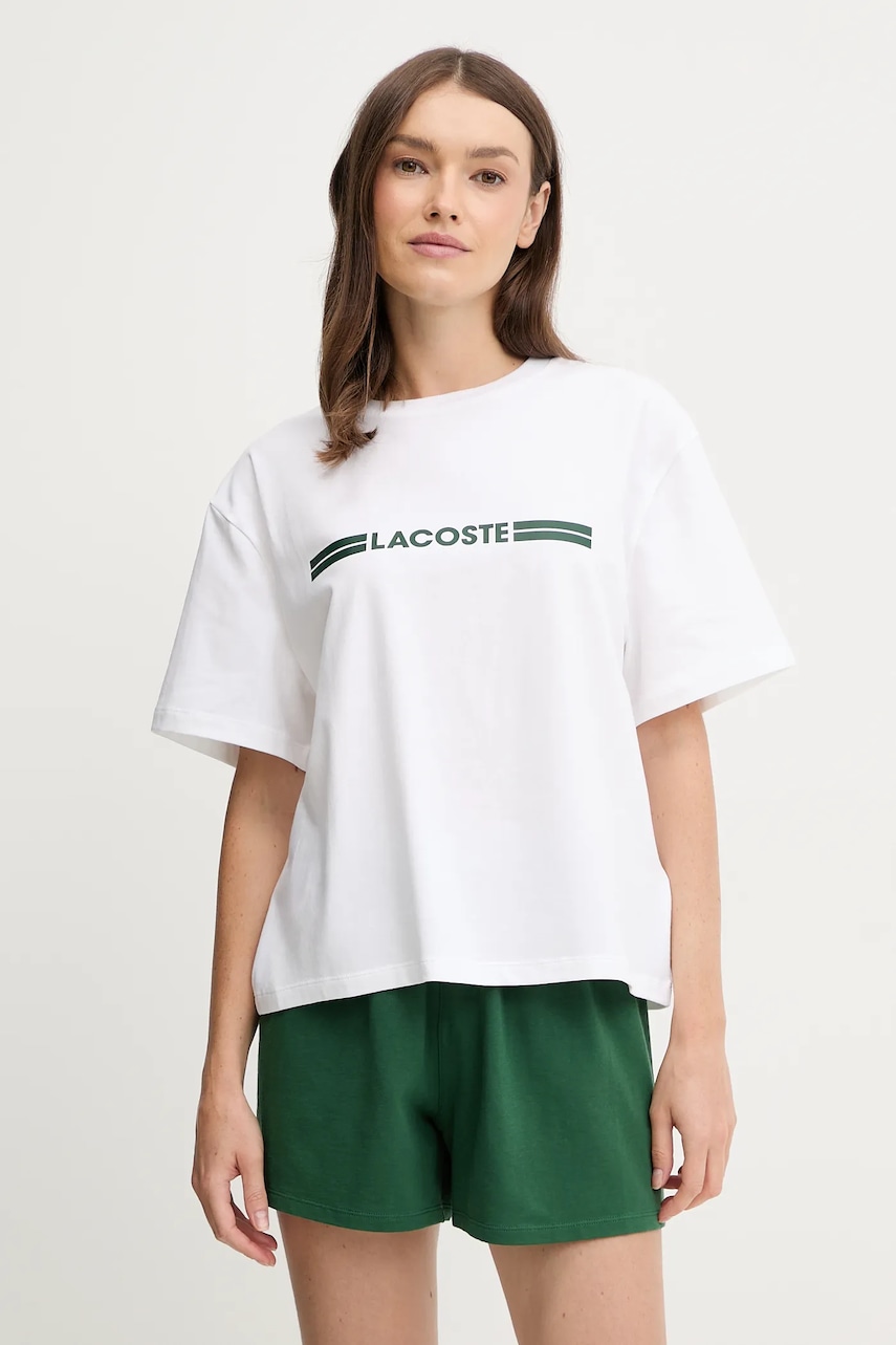 Lacoste pijama culoarea alb, 4F5883