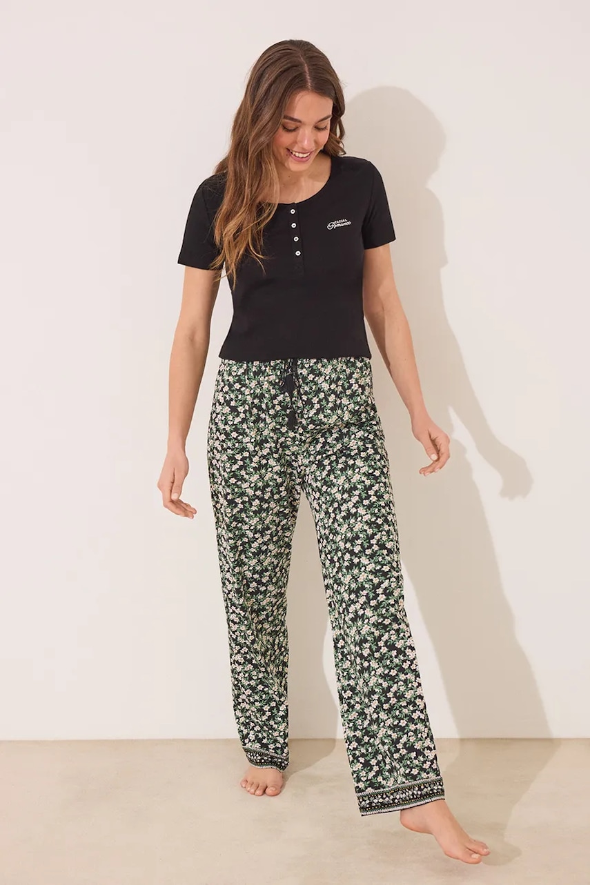 Levně Pyžamo women'secret dámské, černá barva, 3592390