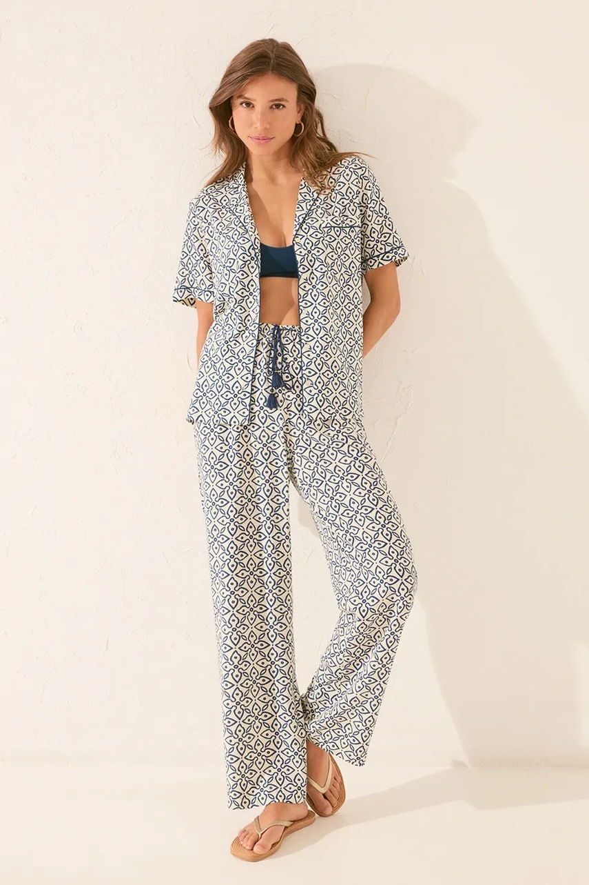 Levně Pyžamo women'secret dámské, tmavomodrá barva, 4852092
