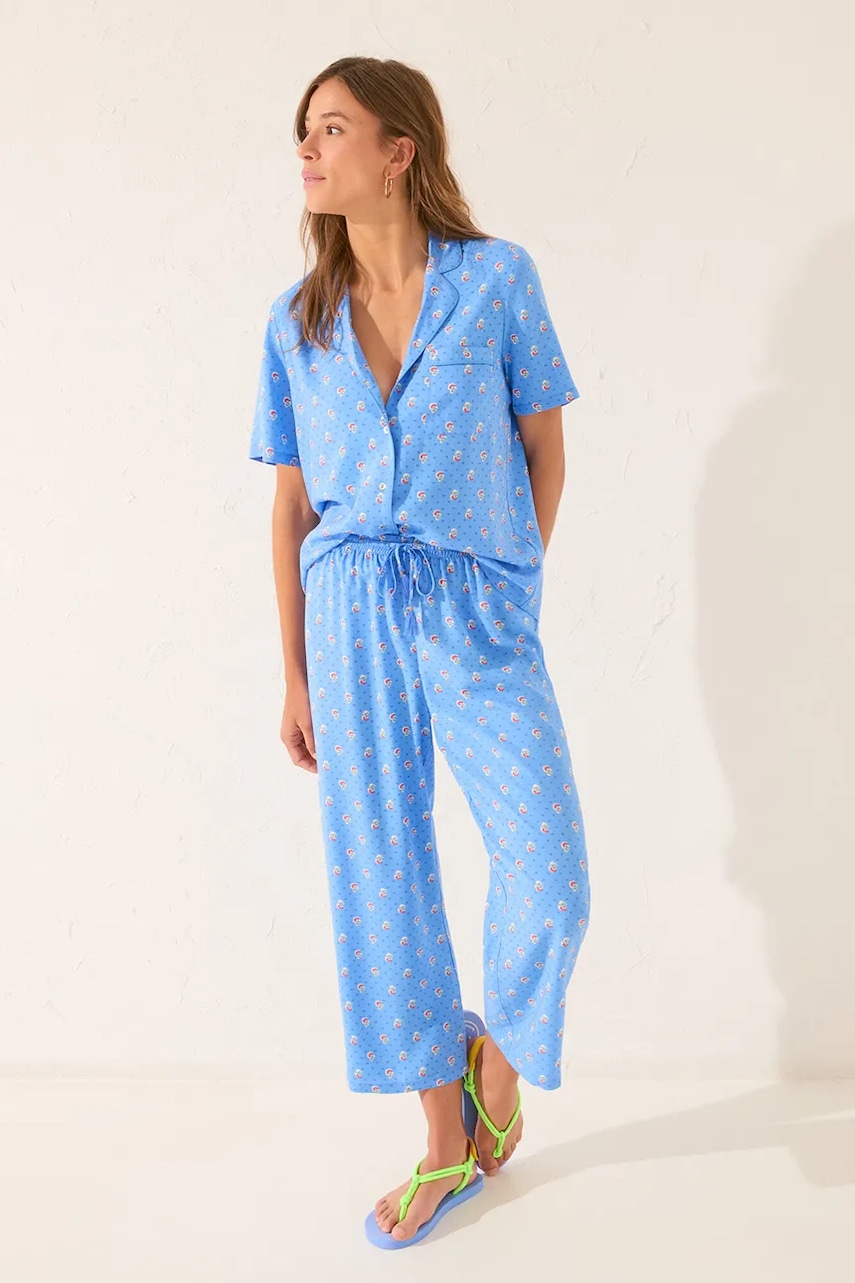 Levně Pyžamo women'secret dámské, modrá barva, 4852091