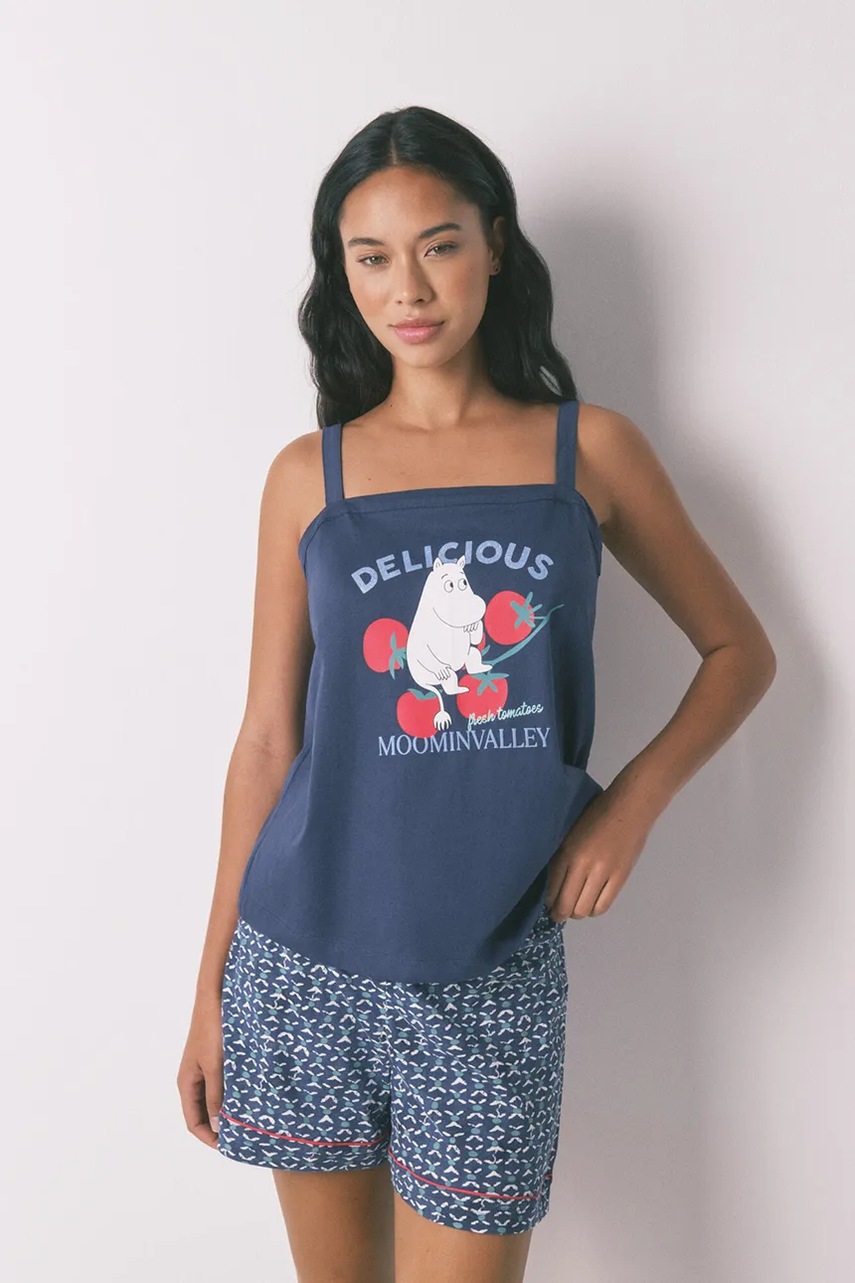 Levně Bavlněné pyžamo women'secret tmavomodrá barva, bavlněné, 3132111
