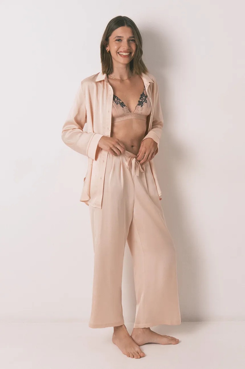 women'secret pijama culoarea portocaliu, satin, 2542458