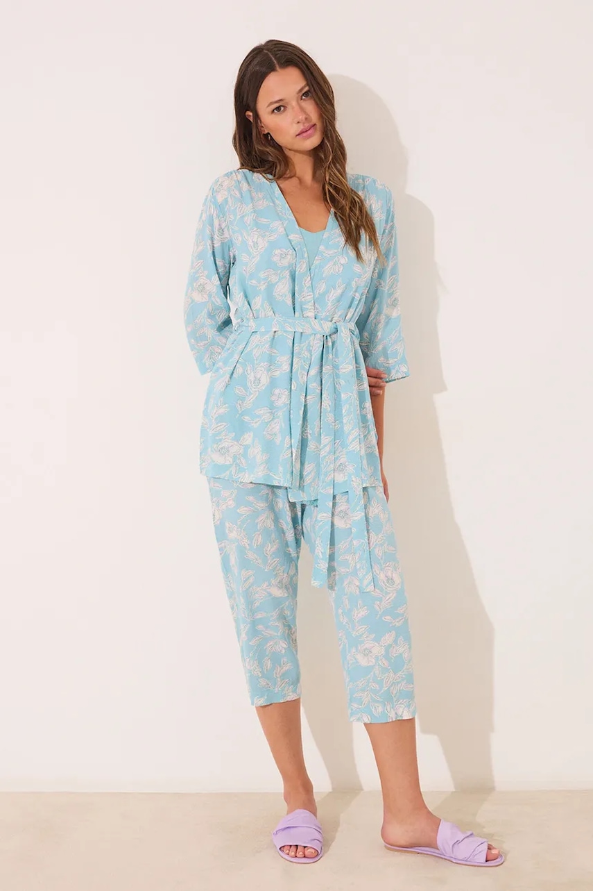 women'secret pijama culoarea turcoaz, 3592395