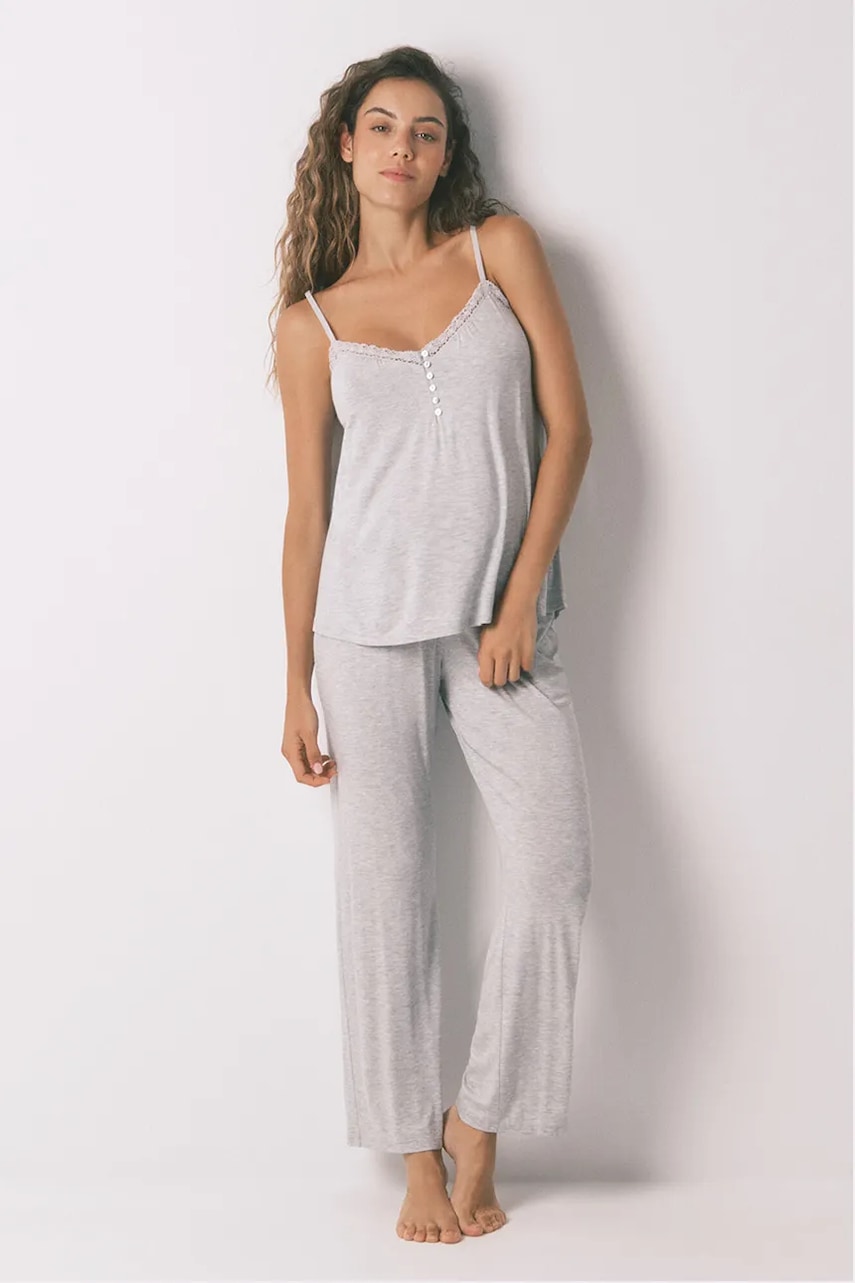 women'secret pijama culoarea gri, 4462645