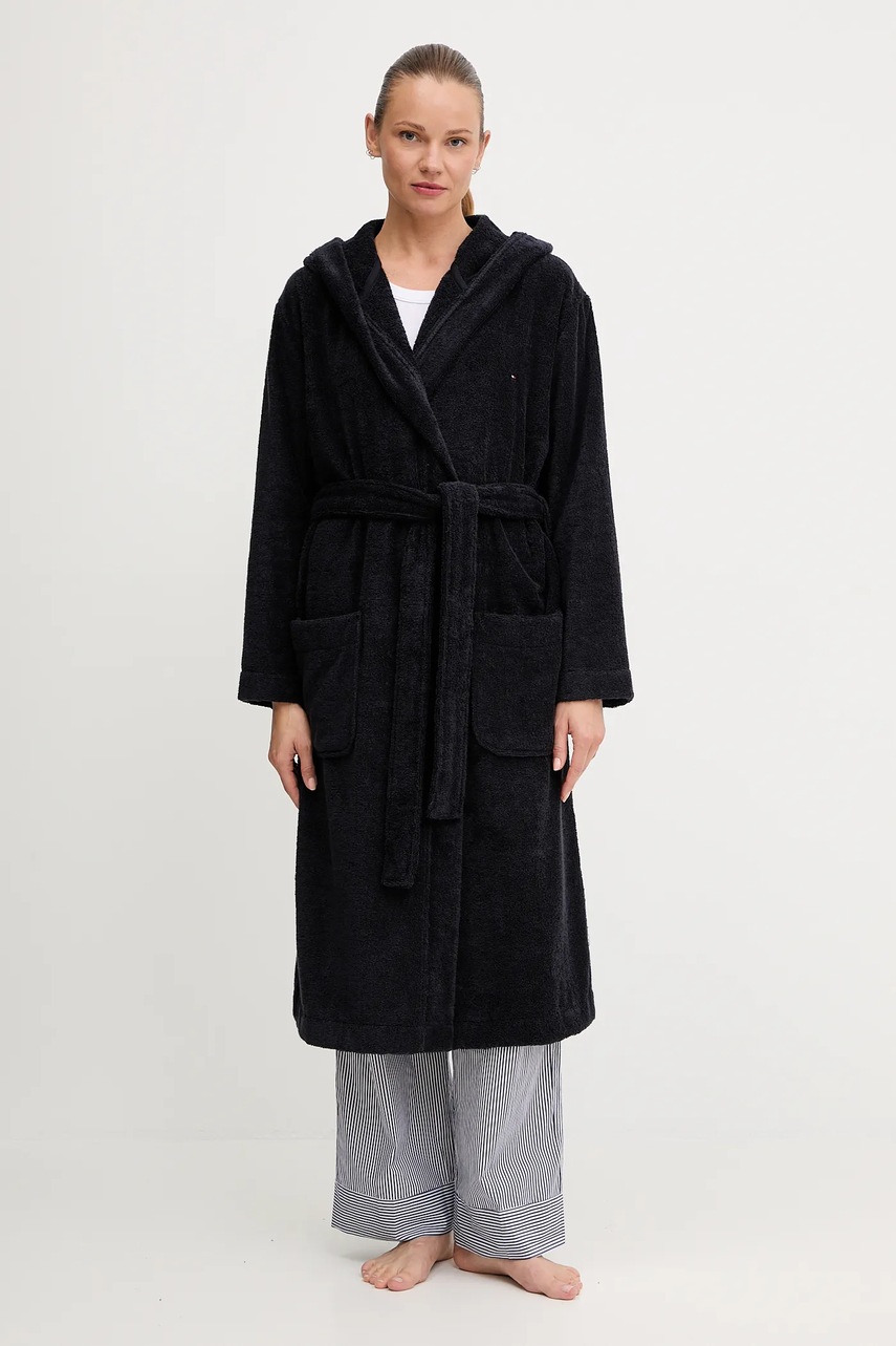 

Памучен халат Tommy Hilfiger в тъмносиньо UW0UW06153, Тъмносин