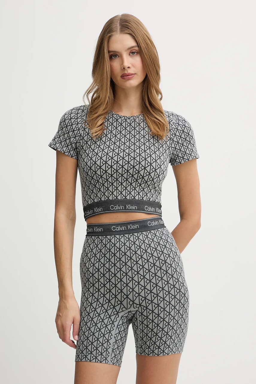 

Домашна тениска Calvin Klein Underwear дамска в сиво LV00QF8487, Сив