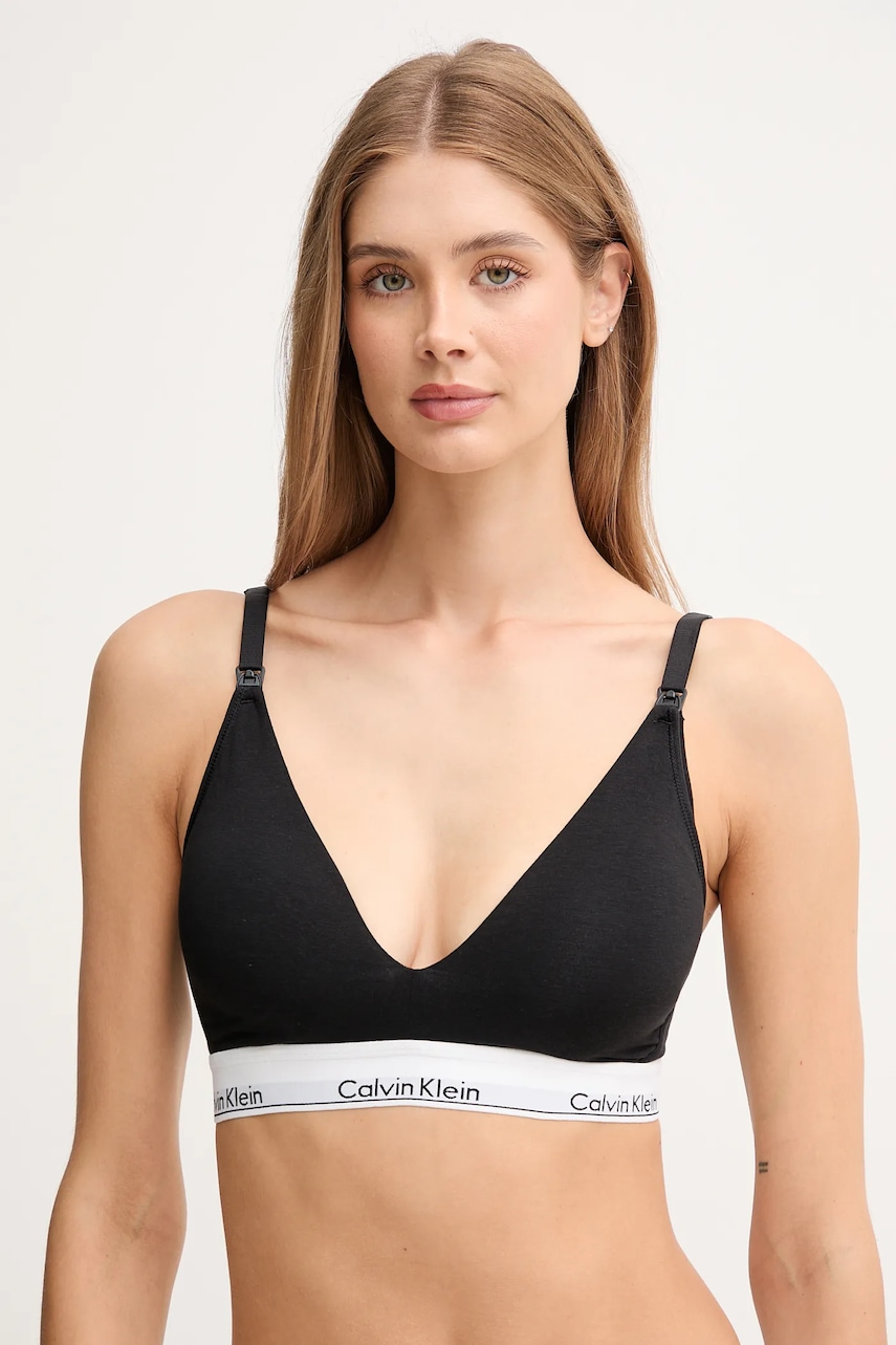 

Сутиен Calvin Klein Underwear в черно с меланжов десен LV00QF8506, Черен