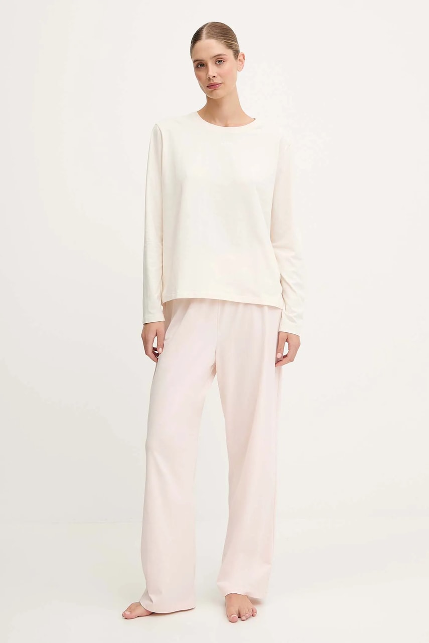 BOSS pijama culoarea bej, 50550217