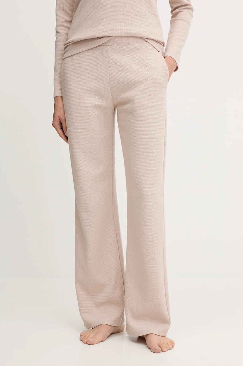 BOSS pantaloni de lounge culoarea bej, uni, 50550317