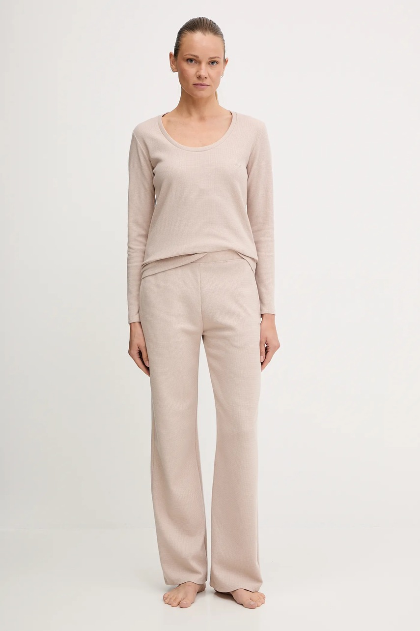 Штаны лаунж BOSS цвет бежевый однотонные 50550317