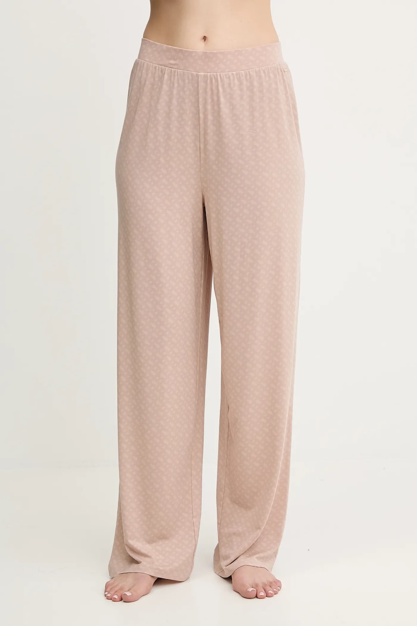 BOSS pantaloni de pijama culoarea bej, 50550711