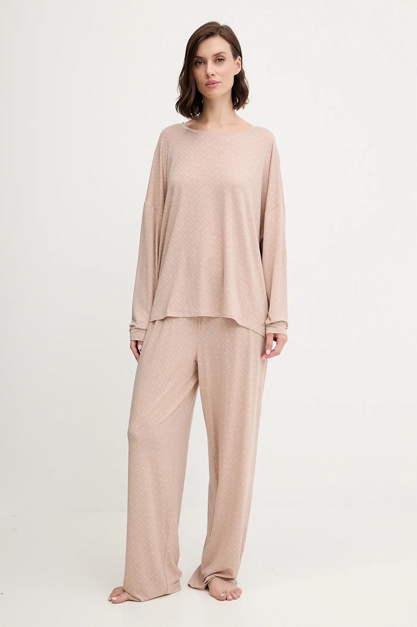 Пижамные брюки BOSS цвет бежевый 50550711