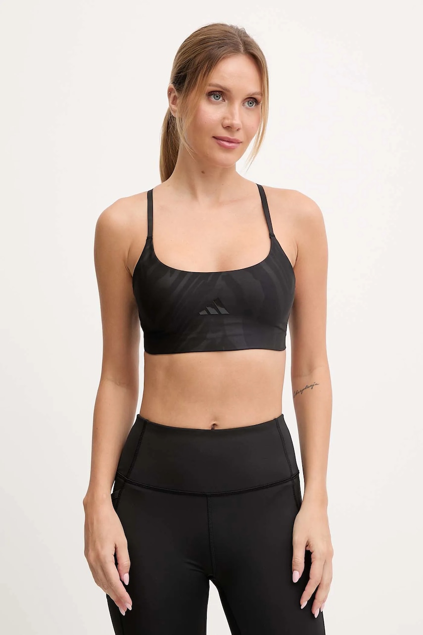 adidas Performance sutien sport Powerimpact culoarea negru, uni, JN2664