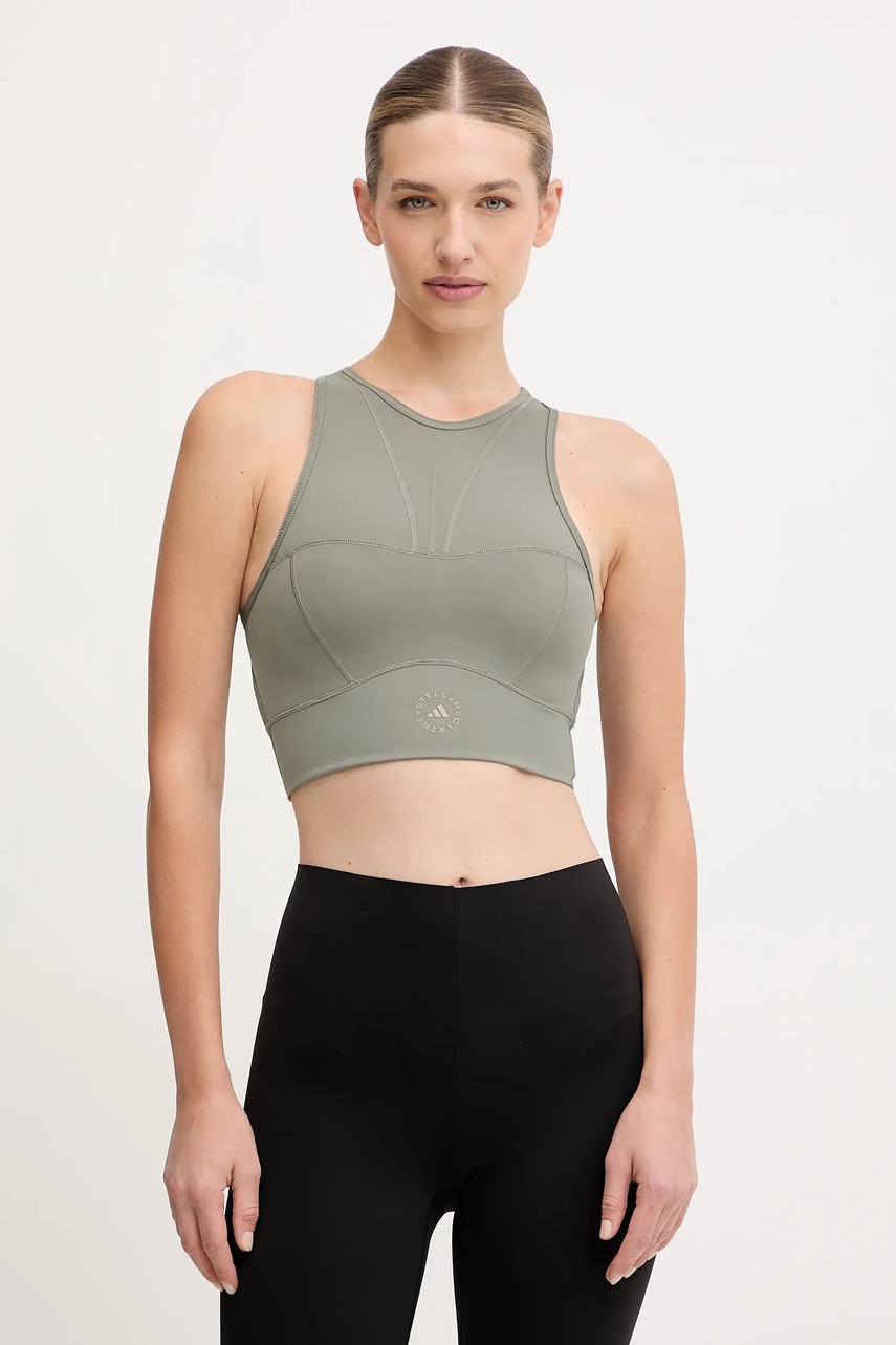 adidas by Stella McCartney sutien sport culoarea verde, uni, JW4544