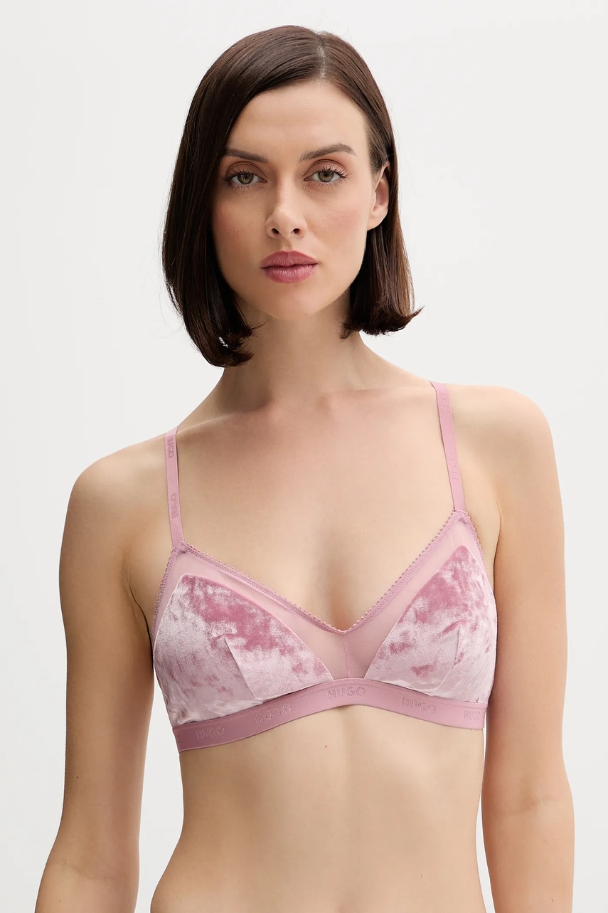 HUGO sutien culoarea roz, uni, 50549899