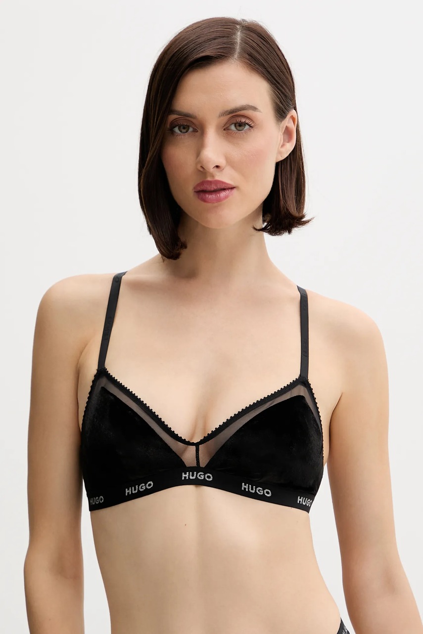 HUGO sutien culoarea negru, uni, 50549899