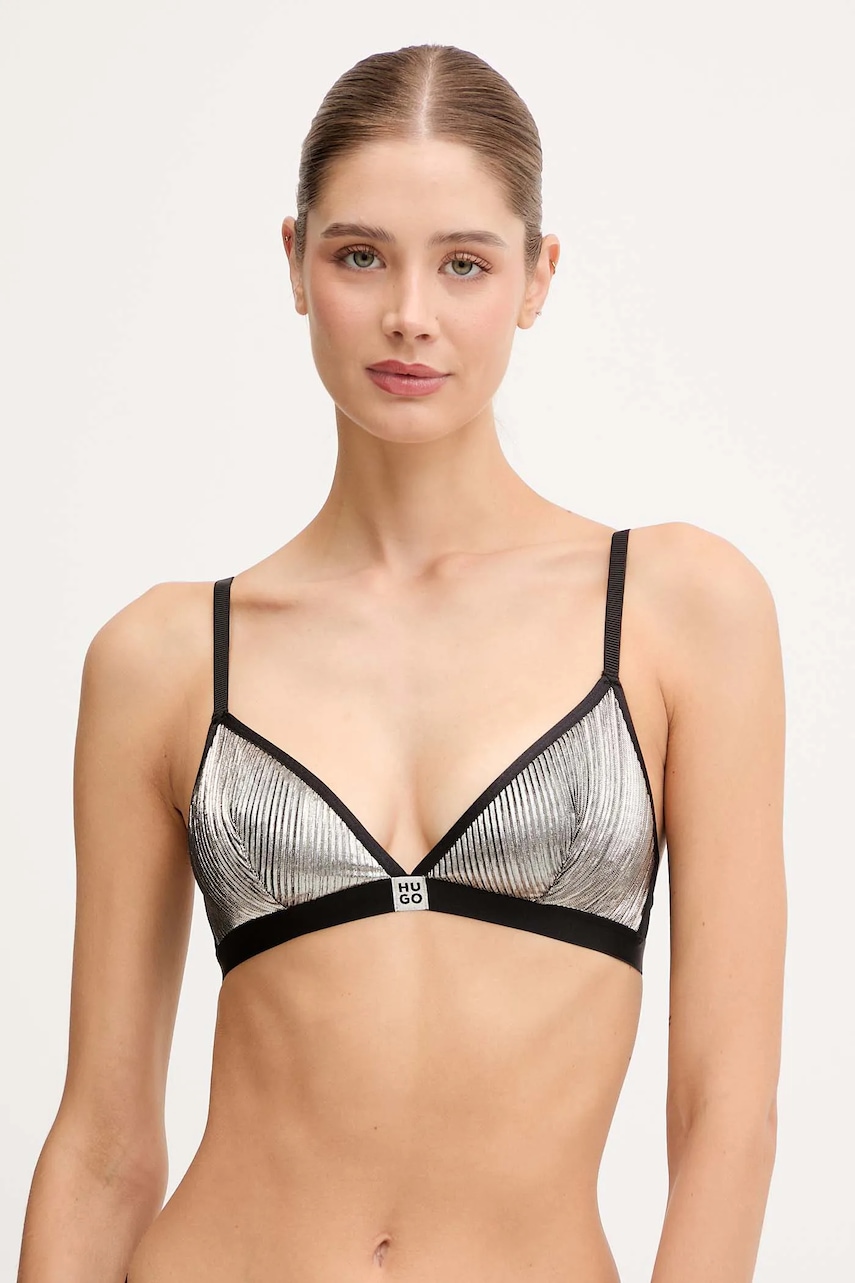 HUGO sutien culoarea argintiu, uni, 50549909