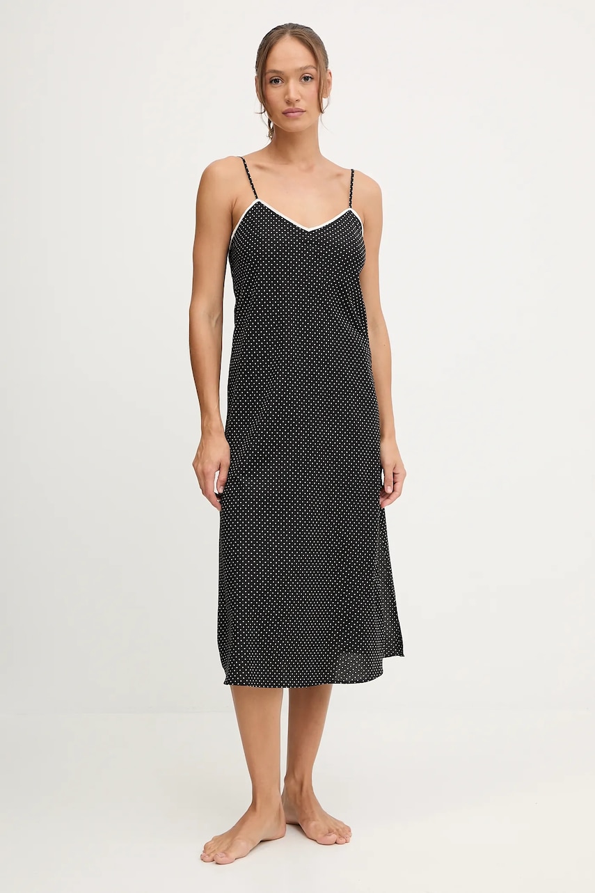 Levně Noční košilka Lauren Ralph Lauren dámská, černá barva, ILN02439