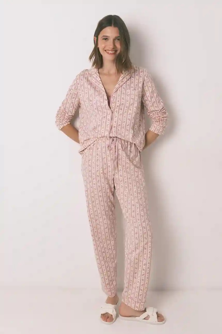 women\'secret pijama culoarea roz, bumbac, 3592420