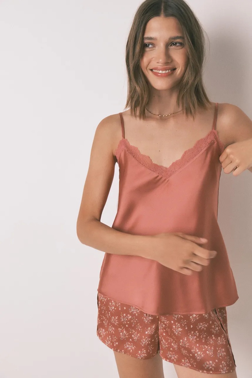 women'secret pijama culoarea portocaliu, satin, 2542461