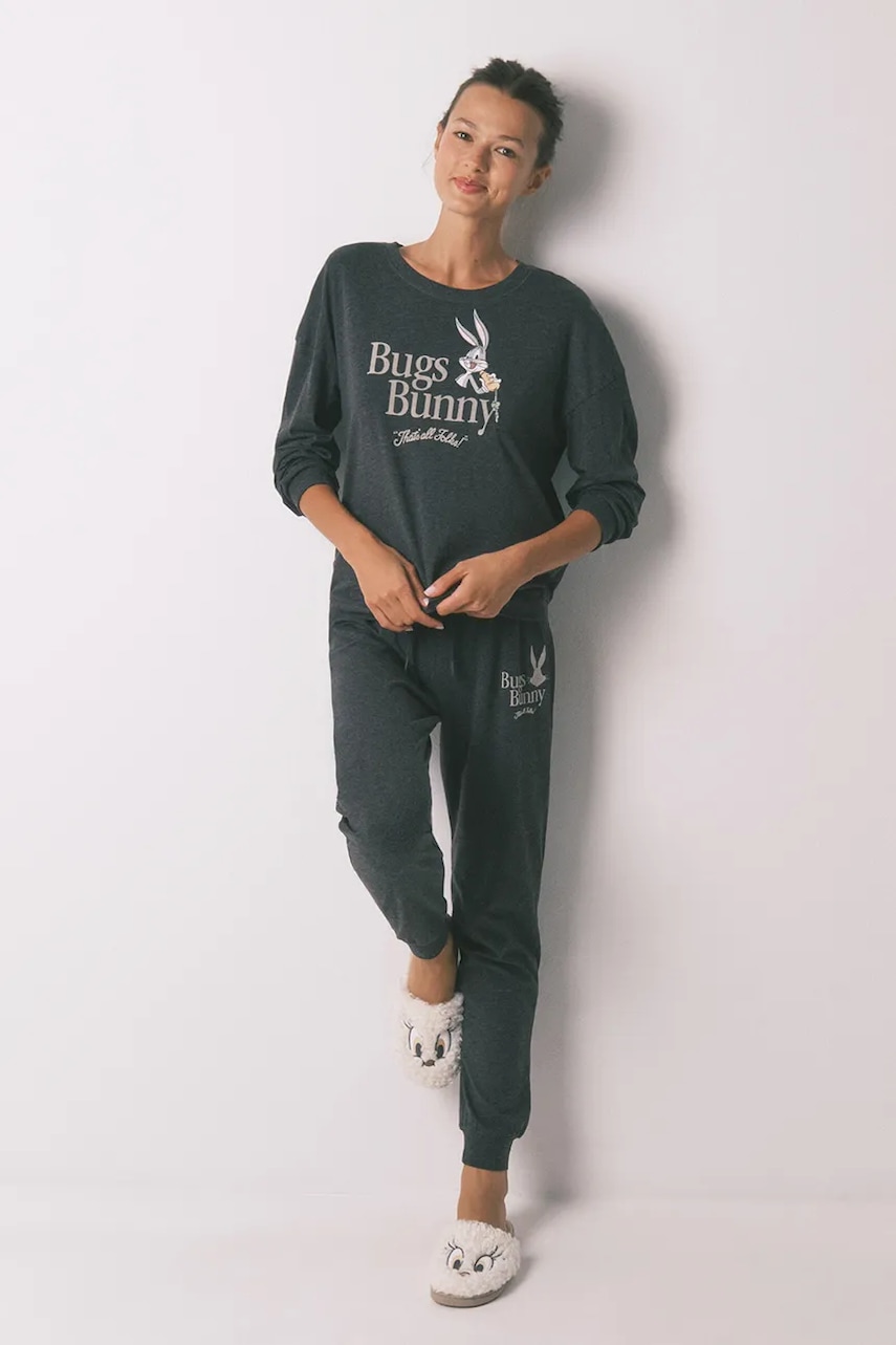 women\'secret pijama culoarea gri, 3132126