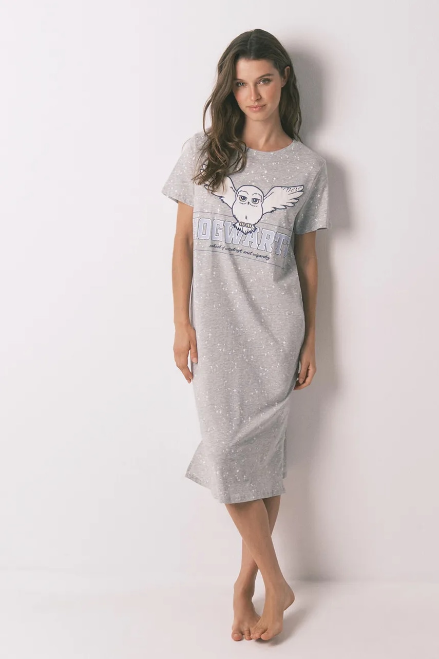 women'secret pijama culoarea gri, bumbac, 4442110