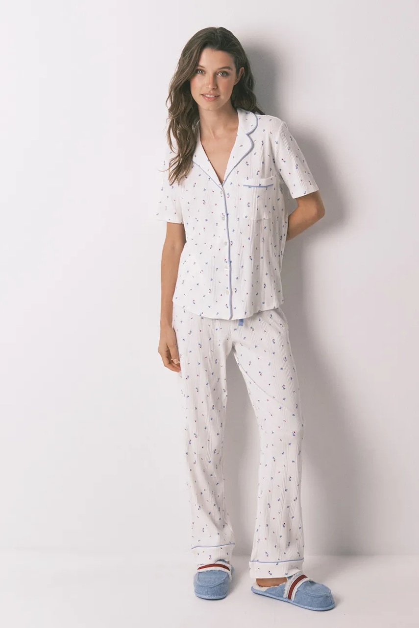 women\'secret pijama culoarea bej, bumbac, 3132138