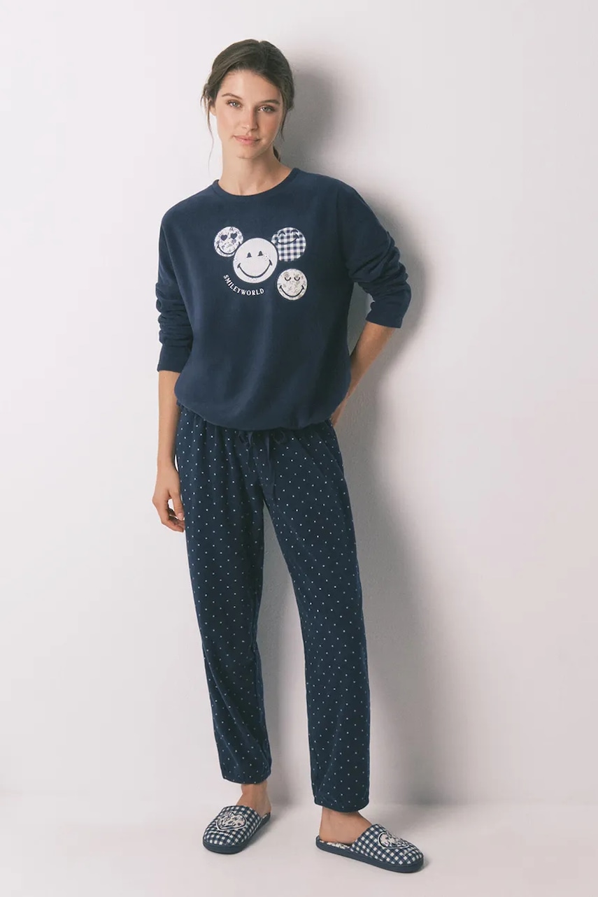 women'secret pijama culoarea bleumarin, 3132142