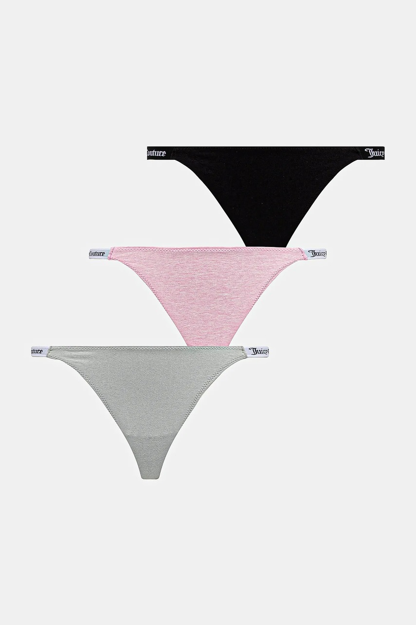 Juicy Couture tanga 3-pack culoarea roz, JCTTH225951