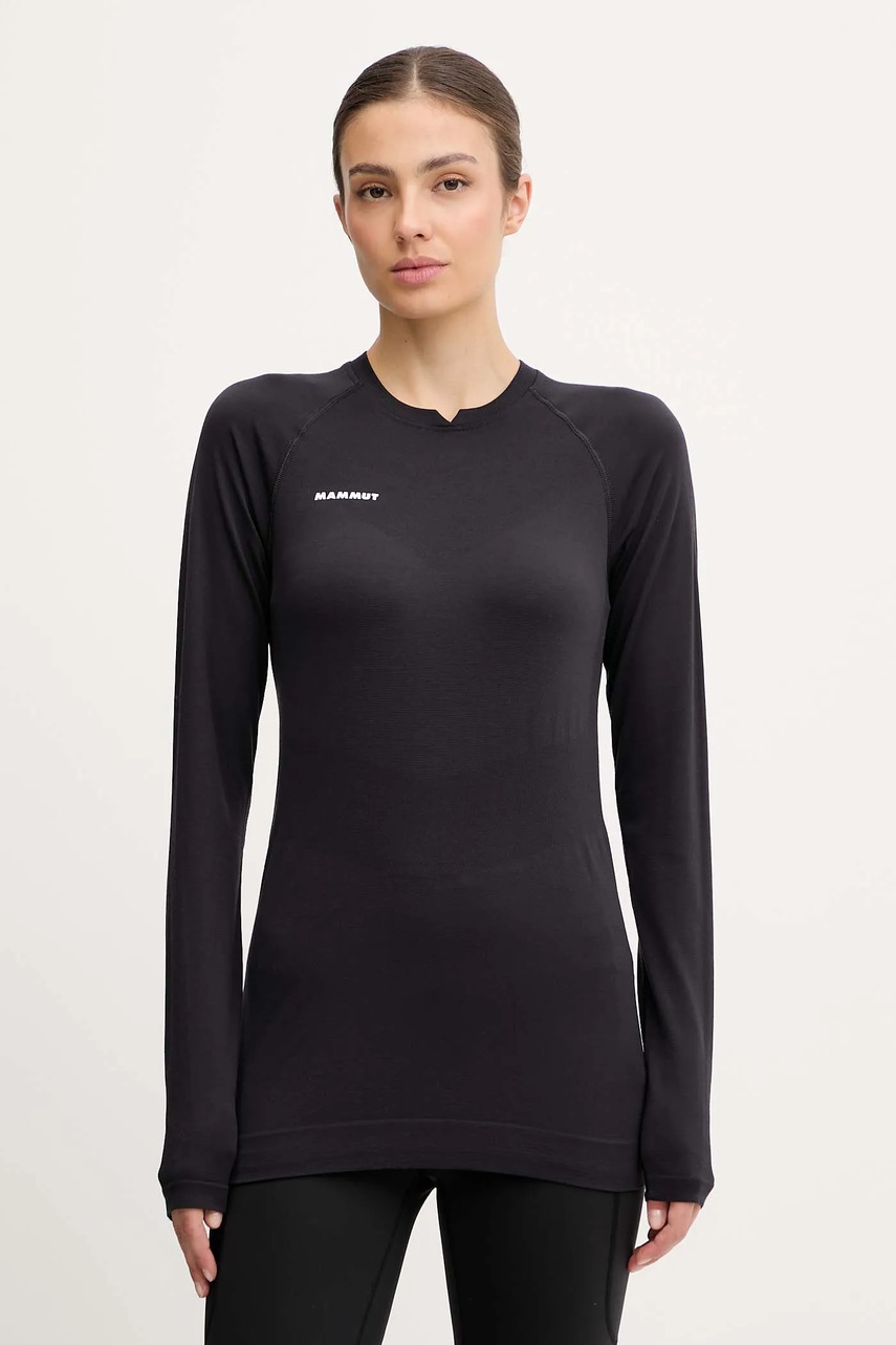 Mammut tricou funcțional cu mânecă lungă din lână Trift culoarea negru, 1016.01080